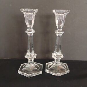 Beyer Crystal Set of 2 Vintage Candlesticks